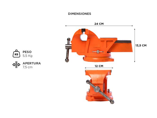 Morsa de banco Lusqtoff LMO3 Base Giratoria 3