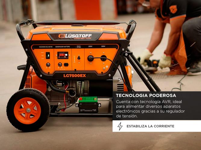 Generador Grupo Electrogeno Portatil Lusqtoff 6500W Monofasico 15hp LG7500EX - 2