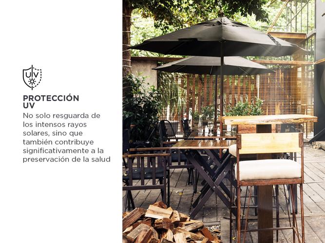 Sombrilla Con pie Lusqtoff Con base Regulable 3mts Impermeable Outlet - 2