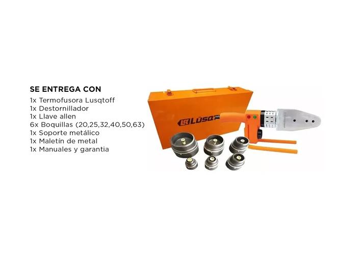 Termofusora Lusqtoff 800W Boquilla Aquasystem Sigas Naranja Accesorios LTF-6308R - 5