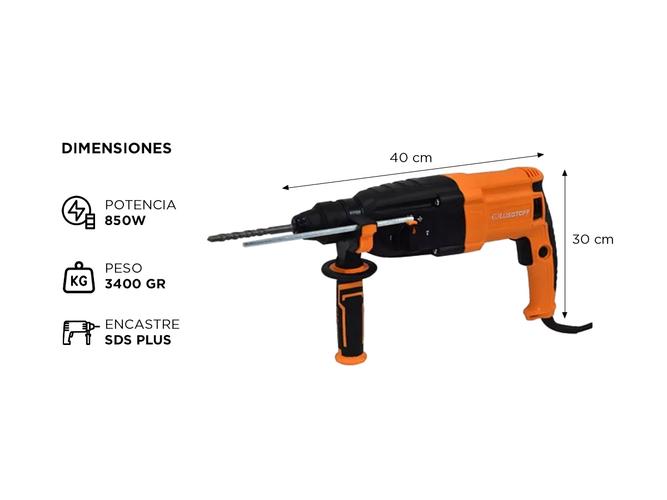Rotomartillo Taladro Rotopercutor Lusqtoff 850W 3.0J Sds Plus Maletin RML850-7 - 4