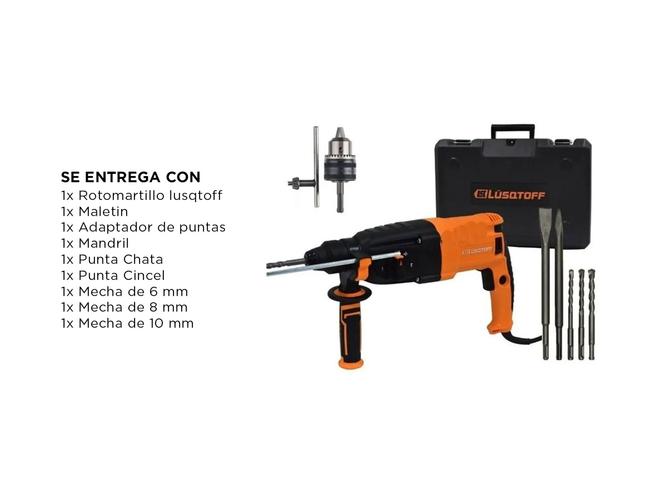 Rotomartillo Taladro Rotopercutor Lusqtoff 850W 3.0J Sds Plus Maletin RML850-7 - 5
