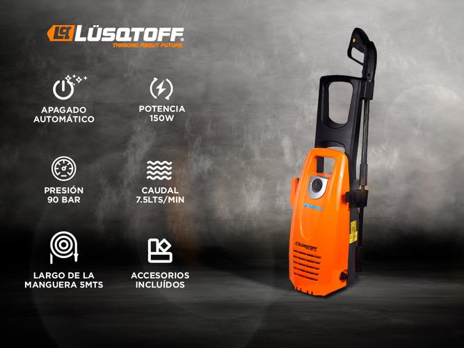Hidrolavadora Electrica Lusqtoff 1500W 90bar Accesorios HL-150 Naranja - 1