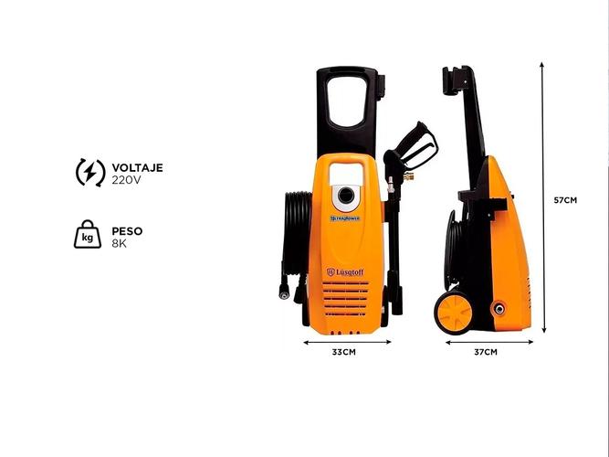 Hidrolavadora Electrica Lusqtoff 1500W 90bar Accesorios HL-150 Naranja - 4