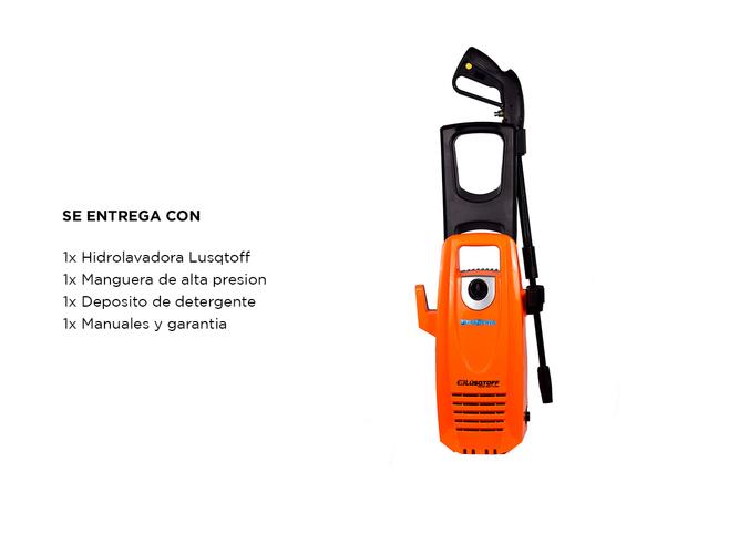 Hidrolavadora Electrica Lusqtoff 1500W 90bar Accesorios HL-150 Naranja - 5
