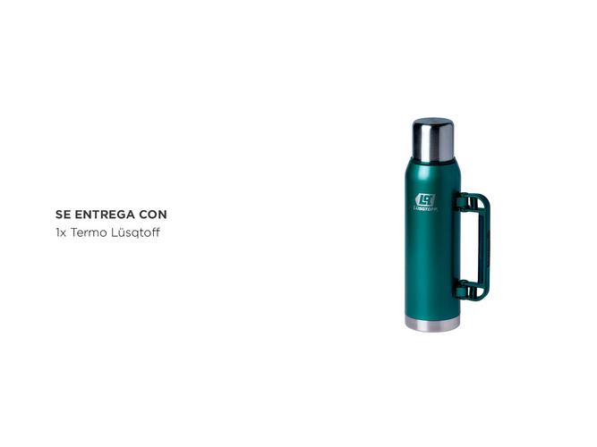 Termo Lusqtoff Acero Inoxidable 1.3 Lts Verde TL1.3-9 Tapon Cebador y Manija - 5