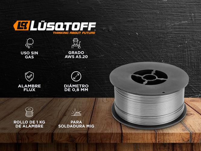 Alambre Soldar Mig Flux Sin Gas 0,8mm 1kg Lusqtoff Lqflux081 - 1