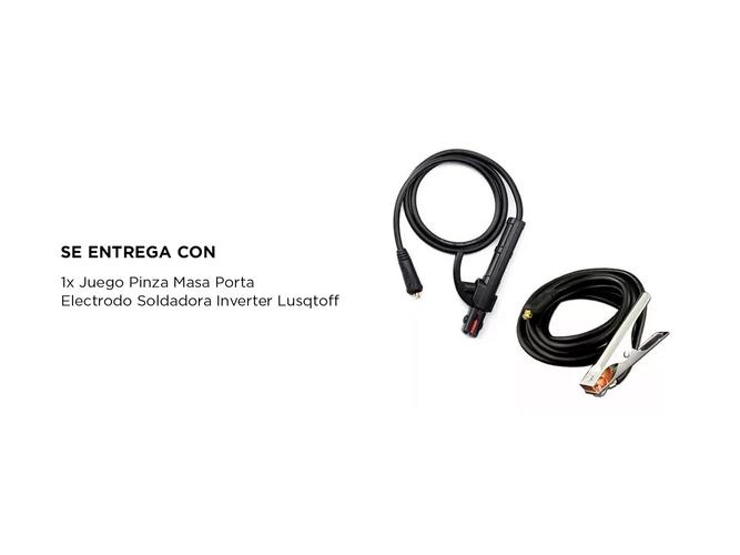 Juego Pinza Masa Porta Electrodo Lusqtoff Soldadora Inverter  - 4