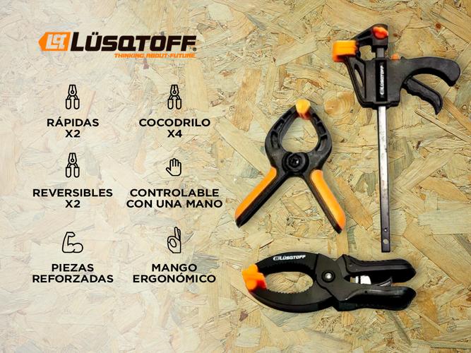 Set 8 Prensas Trinquete Cocodrilo Gatillo Lusqtoff Prl8-8 - 1
