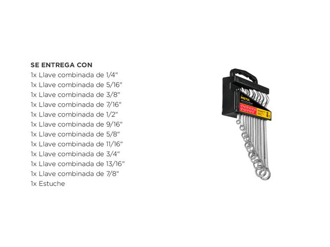 Juego de 11 llaves Combinadas std Pretul Acero Estuche 21990 - 4
