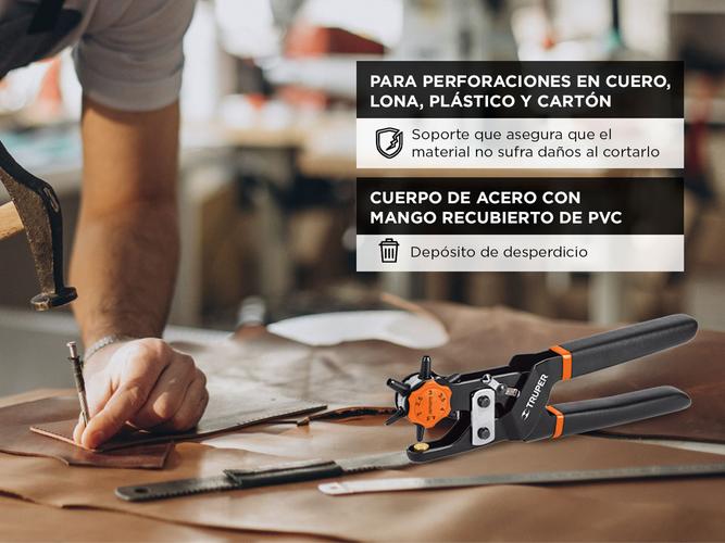 Pinza Sacabocados Truper Para Cuero Lona Plástico Cartón 17340 - 2