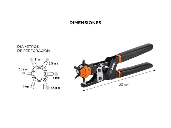 Pinza Sacabocados Truper Para Cuero Lona Plástico Cartón 17340 - 3