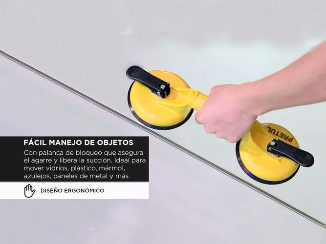Ventosa de Plástico Parabrisa Porcelanato 2 copas de succión 70kg 12cm Pretul - 2