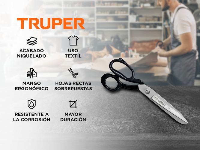 Tijera 12 Truper Industrial Sastre Ergonomico Tuerca Seguridad - 1