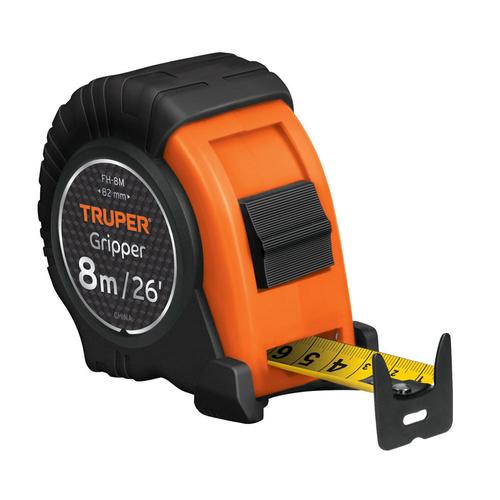 Cinta Metrica Truper 8 metros Resistente 25mm Correa Gancho Doble - 0