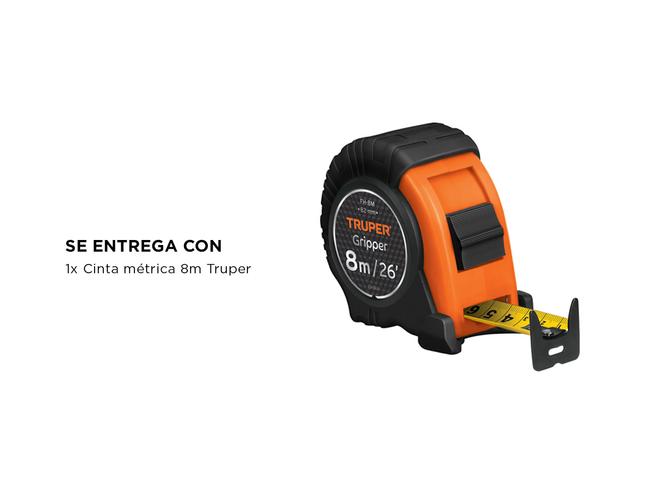 Cinta Metrica Truper 8 metros Resistente 25mm Correa Gancho Doble - 4