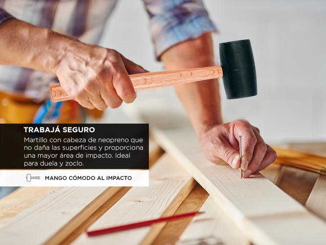 Martillo Maza De Goma 24oz Mango Madera 35cm Pretul 35 Cm - 2