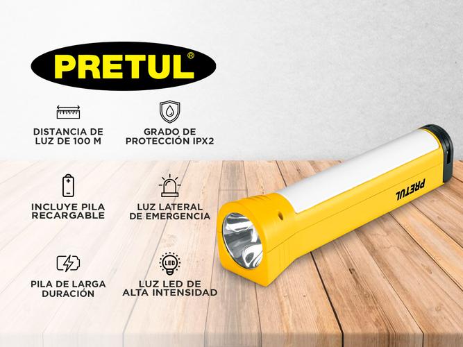 Linterna Recargable con Lampara Emergencia Pretul 280lm Larga Duracion  - 1