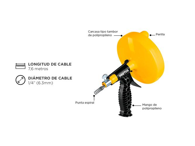 Destapacaños Pretul by Lusqtoff1/4 Cable Acero 7.6mts 22881 - 4