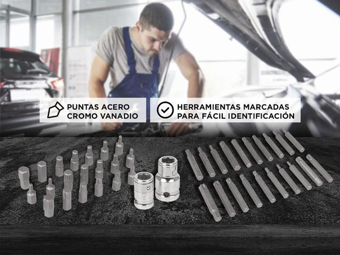 Juego Set Puntas 42 Pz Enc 1/2 Truper Adaptadores Estuche  - 2
