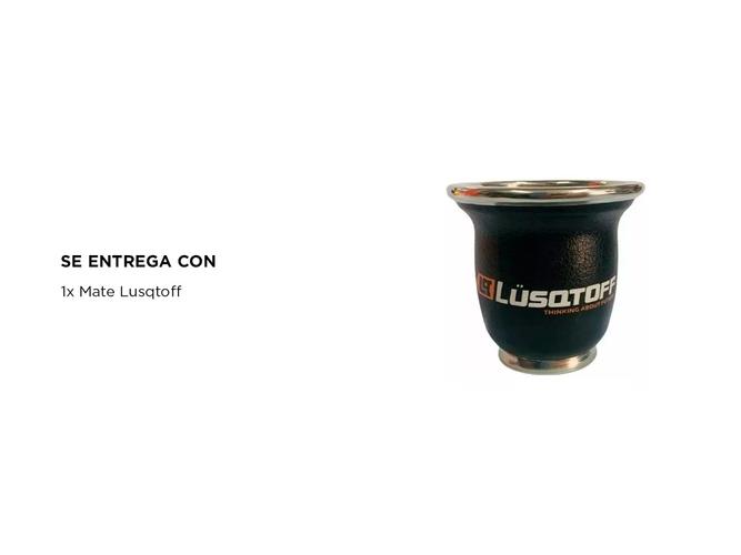 Mate De Vidrio Forrado Cuero Ecologico Lusqtoff Liso Negro - 4