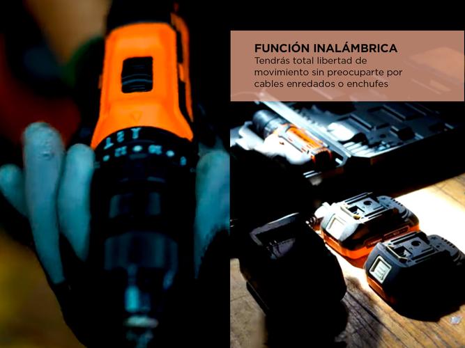 Taladro Atornillador Percutor Lusqtoff Bateria Accesorios  Maletin ATL18-9B - 3