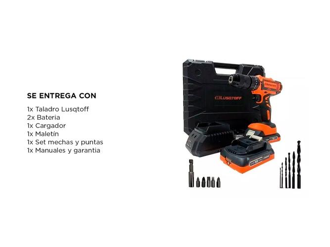 Taladro Atornillador Percutor Lusqtoff Bateria Accesorios  Maletin ATL18-9B - 5