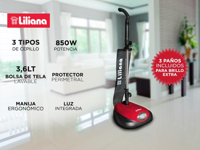 Lustraspiradora Liliana Espejo LL350 con Luz 3,6Lts 850w + 3 Paños - 1