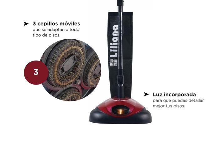 Lustraspiradora Liliana Espejo LL350 con Luz 3,6Lts 850w + 3 Paños - 4