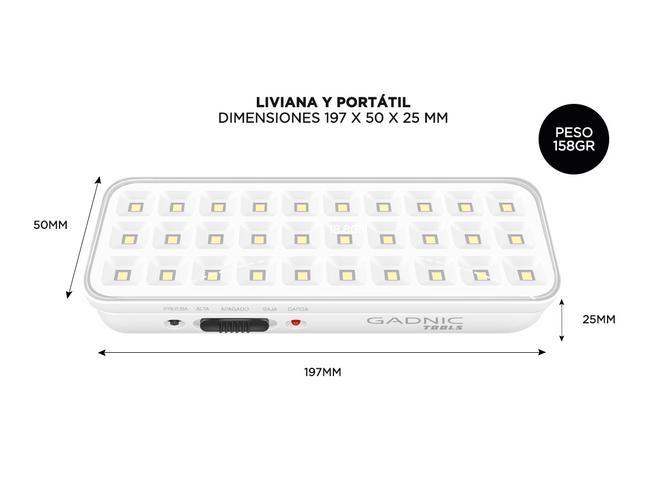 Luz de Emergencia Gadnic Tools L30 Kit x4 30 Led Alta Luminosidad 6500K - 4