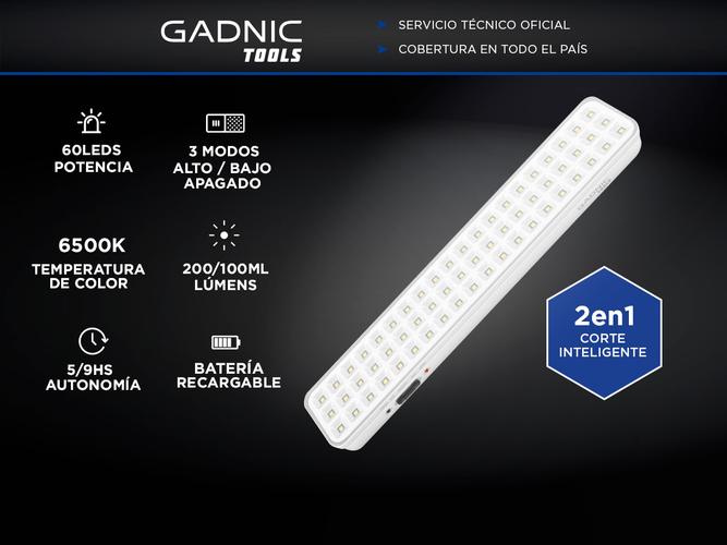 Luz de Emergencia Gadnic Tools 60L - 1