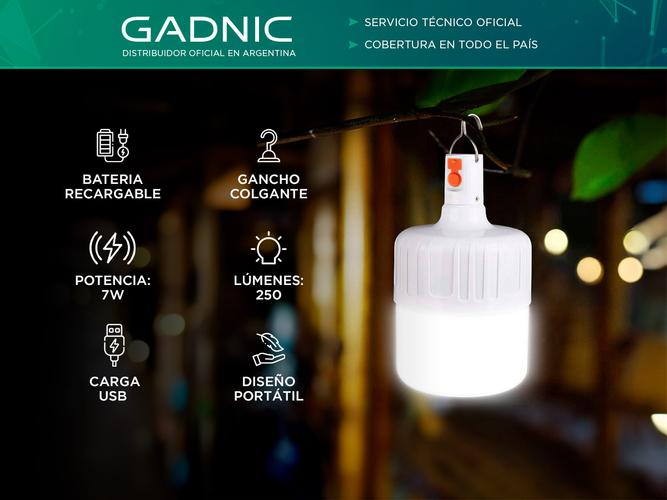 Lámpara Luz Colgante Portátil Gadnic LUZ04 Recargable Indicador de Batería - 1