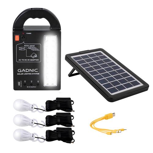 Luz de Emergencia Solar Gadnic LM1K Panel Portátil Cargador - 0
