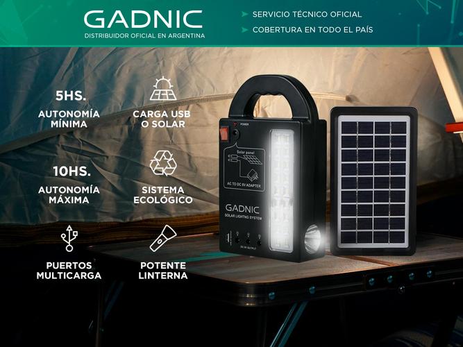 Luz de Emergencia Solar Gadnic LM1K Panel Portátil Cargador - 1