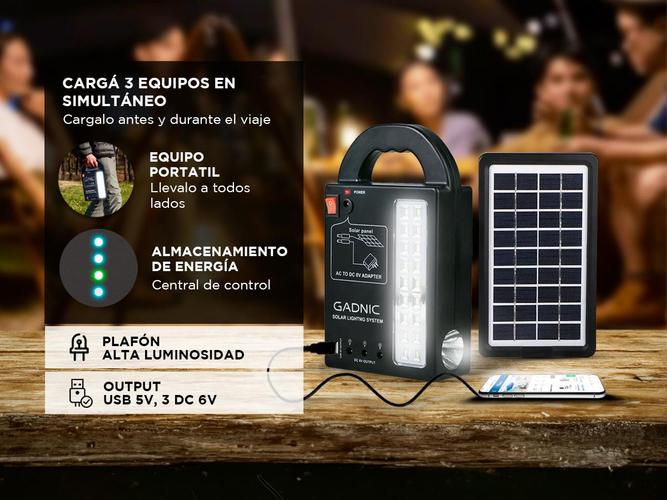 Luz de Emergencia Solar Gadnic LM1K Panel Portátil Cargador - 2