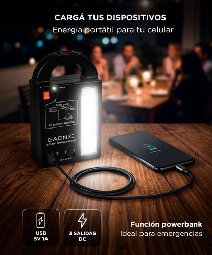 Luz de Emergencia Solar Gadnic LM1K Panel Portátil Cargador - 4