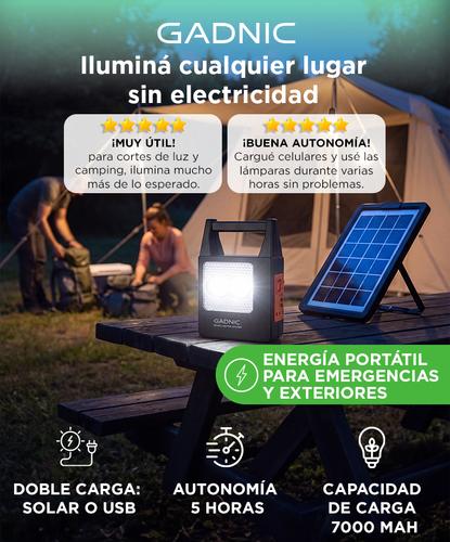 Luz de Emergencia Portatíl Gadnic Panel Luz Led Solar  Outlet - 1