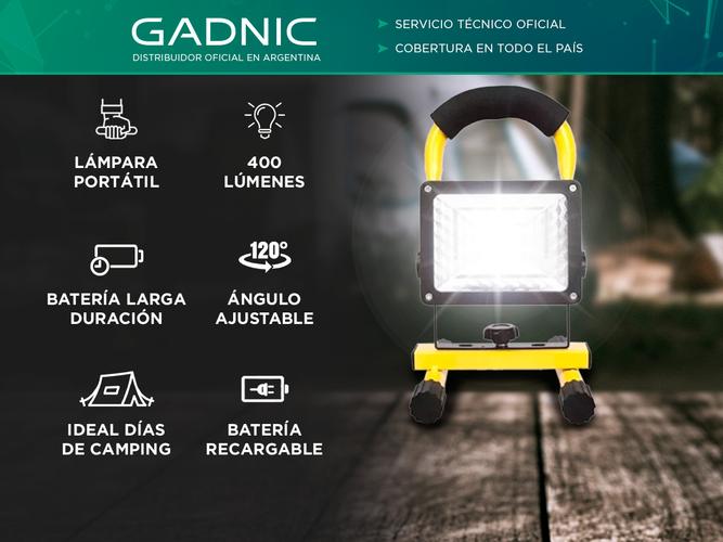 Reflector Portátil Gadnic Lámpara Recargable 30w - 1