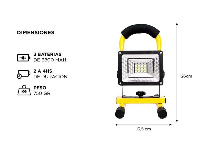 Reflector Portátil Gadnic Lámpara Recargable 30w - 4