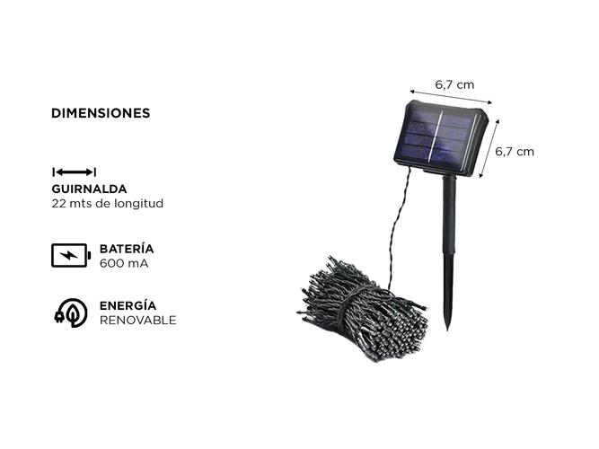 Guirnalda de Luces Solar Gadnic 8 Modos 22 mts - 3
