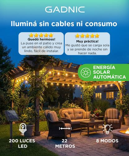 Guirnalda de Luces Solar Gadnic 8 Modos 22 mts - 1