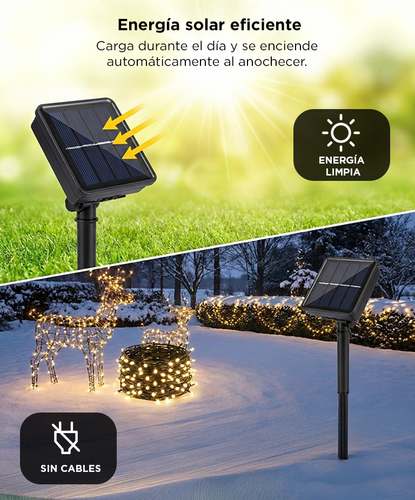 Guirnalda de Luces Solar Gadnic 8 Modos 22 mts - 2