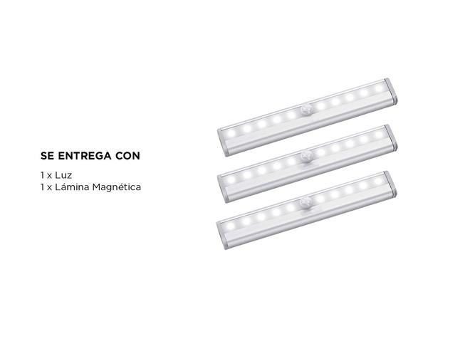 Juego 3 Luces Led Blancas Gadnic LUZ25 Con Sensor de Movimiento  - 4
