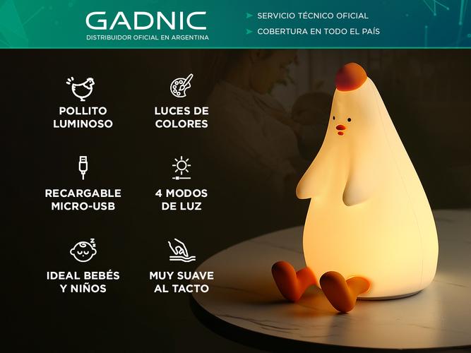 Lámpara Infantil de Pollito Gadnic Heihei Luz de Colores - 1
