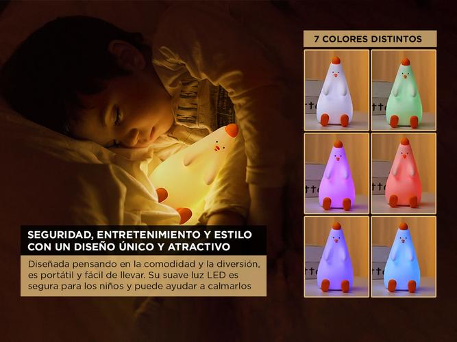 Lámpara Infantil de Pollito Gadnic Heihei Luz de Colores - 2