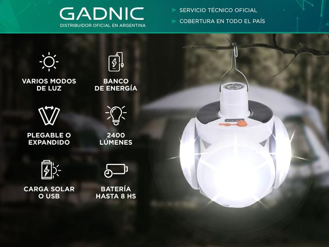 Luz de Emergencia Solar Gadnic LUZ35 Impermeable Portátil - 1