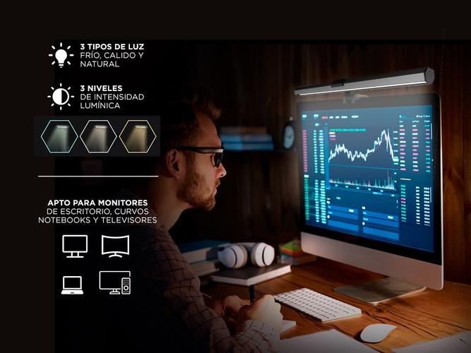 Luz Para Monitor Led Anti Luz Azul Lampara Gamer  - 3