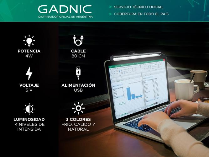 Luz Led Usb Gadnic Lampara Para Notebook Portatil Gadnic  - 1