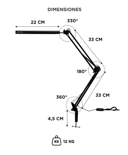 Lámpara Led De Escritorio Gadnic LedMax Con Brazo 360 - 5