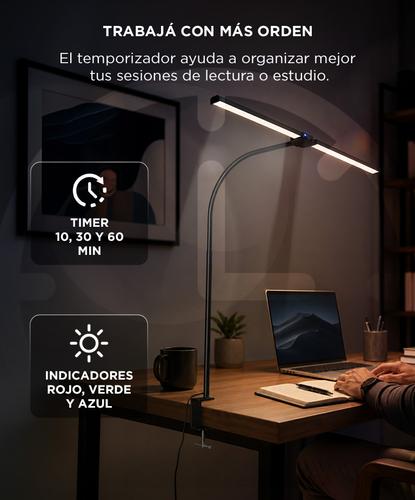 Lámpara de Escritorio Gadnic Regulable Luz LED Brazo Flexible y Clip Metálico - 4